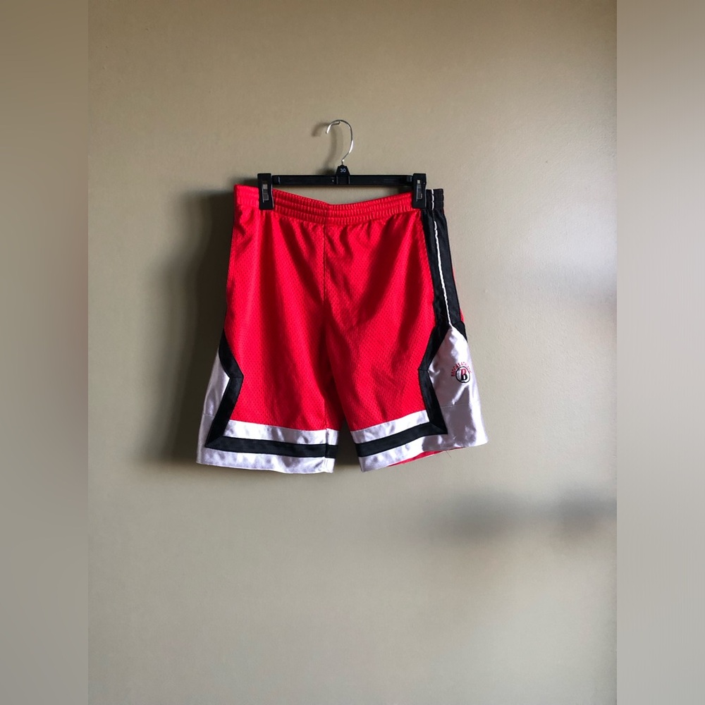 Brooks Red Athletic Mesh Boys Shorts with Black & White Trim Size Large (14/16)